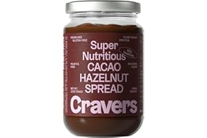 Cravers Cacao Hazelnut Spread No Refined Sugar - Vegan, Paleo & Gluten Free - No Palm Oil & No Artificial Sweeteners & Non GMO