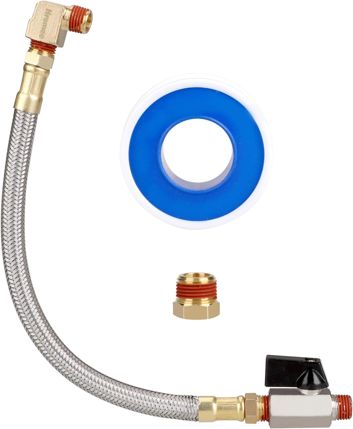 Hromee Extended Tank Drain Assembly Kit with 10 Inch Braided Steel Hose