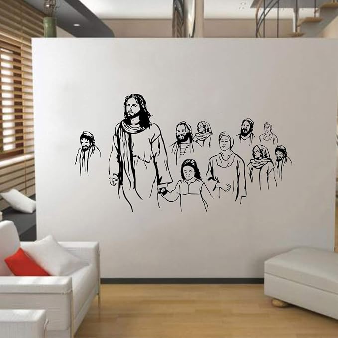 Decal O Decal ' Jesus Christ with People ' Wall Stickers Amazon.in