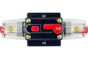 Xipupoo 30 Amp Circuit Breaker with Manual Reset Switch Waterproof 12V-48V DC Resettable Fuse for Boat Trolling Motor Marine ATV Trailer Vehicles Stereo Audio Electronic Battery Solar System