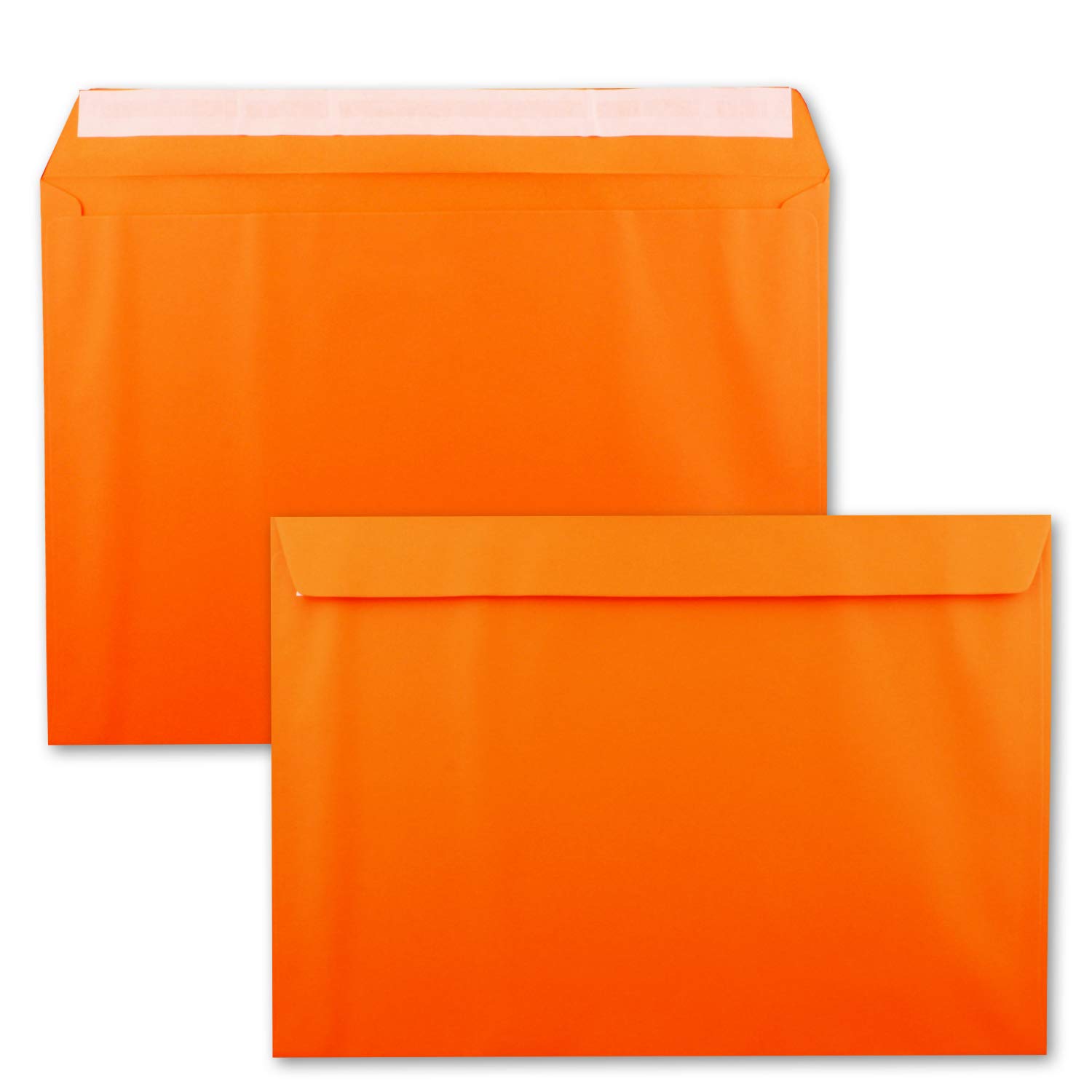 10x large XXL envelopes DIN C4 in orange - 22.9 x 32.4 cm - self-adhesive without window - mailing bag suitable for DIN A4