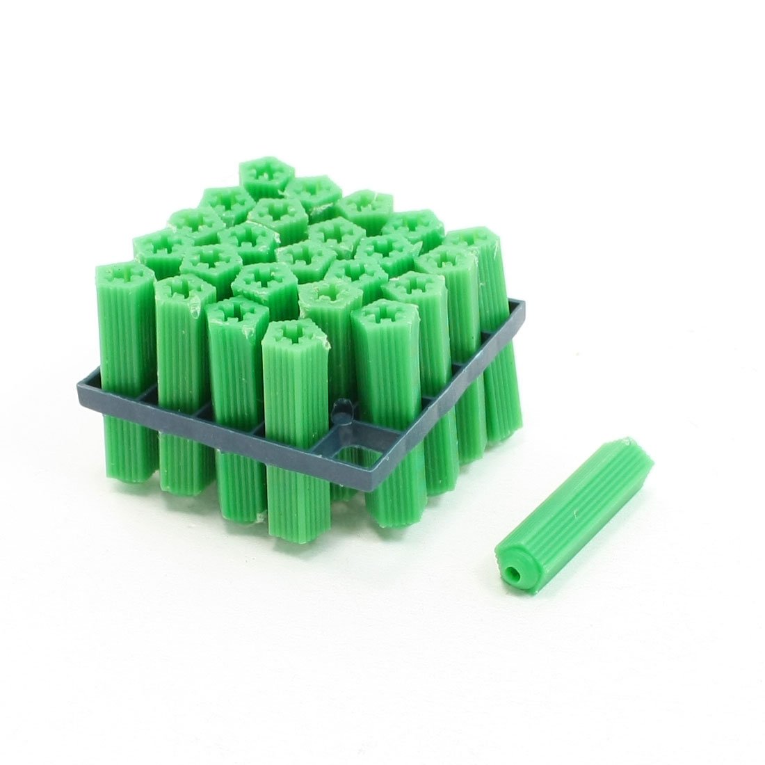 Sourcingmap Green 8mm Plastic Wall Plug for Masonry Fixing Screw 25 Pcs
