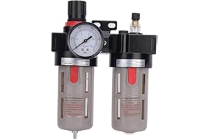 LANTRO JS BFC-2000 PT1/4 Oil Water Separator Filter, (BFR2000+BL2000) Air Pressure Compressor Filter Gauge Trap Oil Water Reg