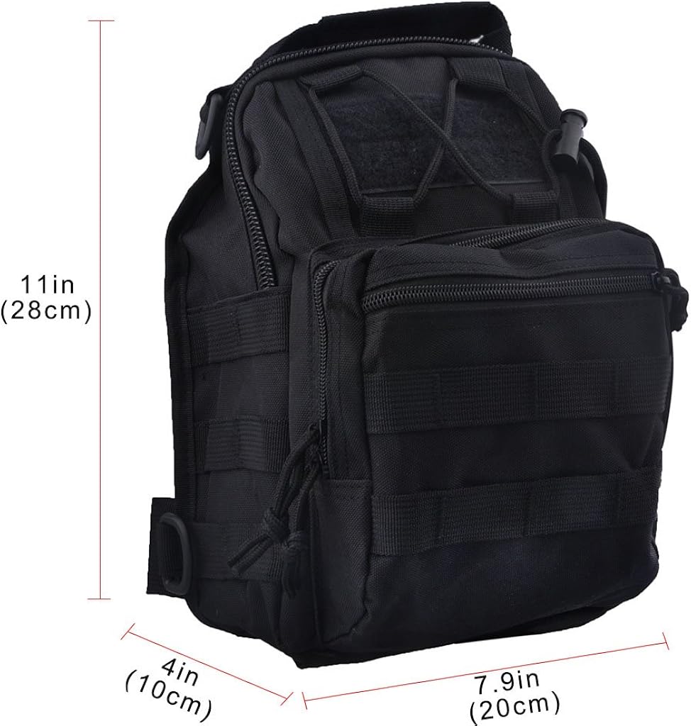 Qcute Oxford Fabric Multifunctional Unisex Chest Shoulder Satchel Bag, Tactical Sling Pack/Camping Shoulder Pack, Fit for iPod, iPad, iPhone 6 6Plus, MP3, S6 Android Smart Phone (Black) : Clothing