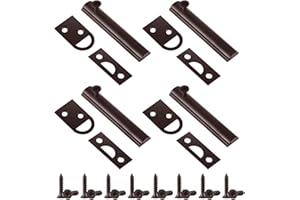 Lothee 4 Pcs Solid Brass Surface Bolt Door Slide Bolt Door Latches for Top of Slide Latch Lock(3'',Oil Rubbed Bronze)
