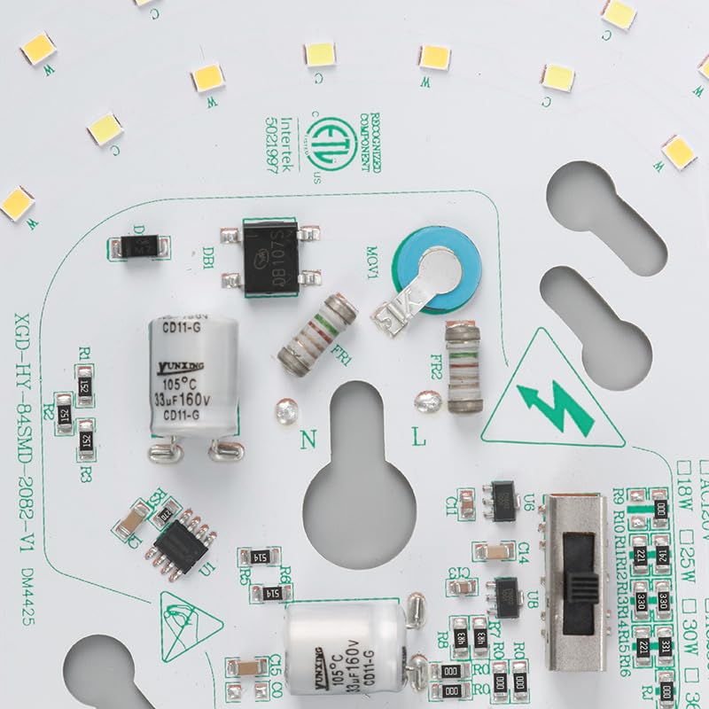 HAOLEDI 6.69'' LED Ceiling Fan Light Retrofit Kit 25W 3000LM Ceiling Light Replacement PCB Board 5CCT 3000K 3500K 4000K 5000K 6000K Adjustable 120V CRI90 Dimmable (25, watts)