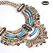 Paxuan Womens Antique Silver/Gold Alloy Vintage Boho Bohemia Turquoise Necklace Ethnic Tribal Beaded Coin Choker Necklace Chunky Statement Necklace (Antique Gold)