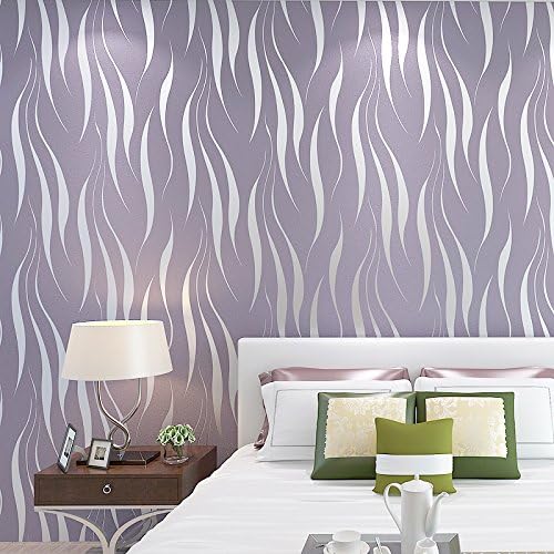 Trendy source Textured Wave Wallpaper, Modern Non-Woven 3D Wave Pattern Environmental Protection Wallpaper  for Living room, Bedroom and TV Background,One Roll Wallpaper Purple 21.7" x 393.7"