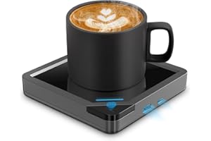 ACKO USB Coffee Mug Warmer:Smart Electric Coffee Cup Warmer for Desk with Auto Shut Off-Coffee Accessories for Home Office Desk (U1 BLACK SET)