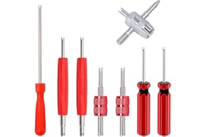 8Pcs Valve Stem Remover Tool Kit, Single and Double Heads Valve Core Remover Wrench, Air Conditioner Valve Stem Core Remover 