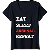 Womens Eat Sleep Arsenal Repeat V-Neck T-Shirt