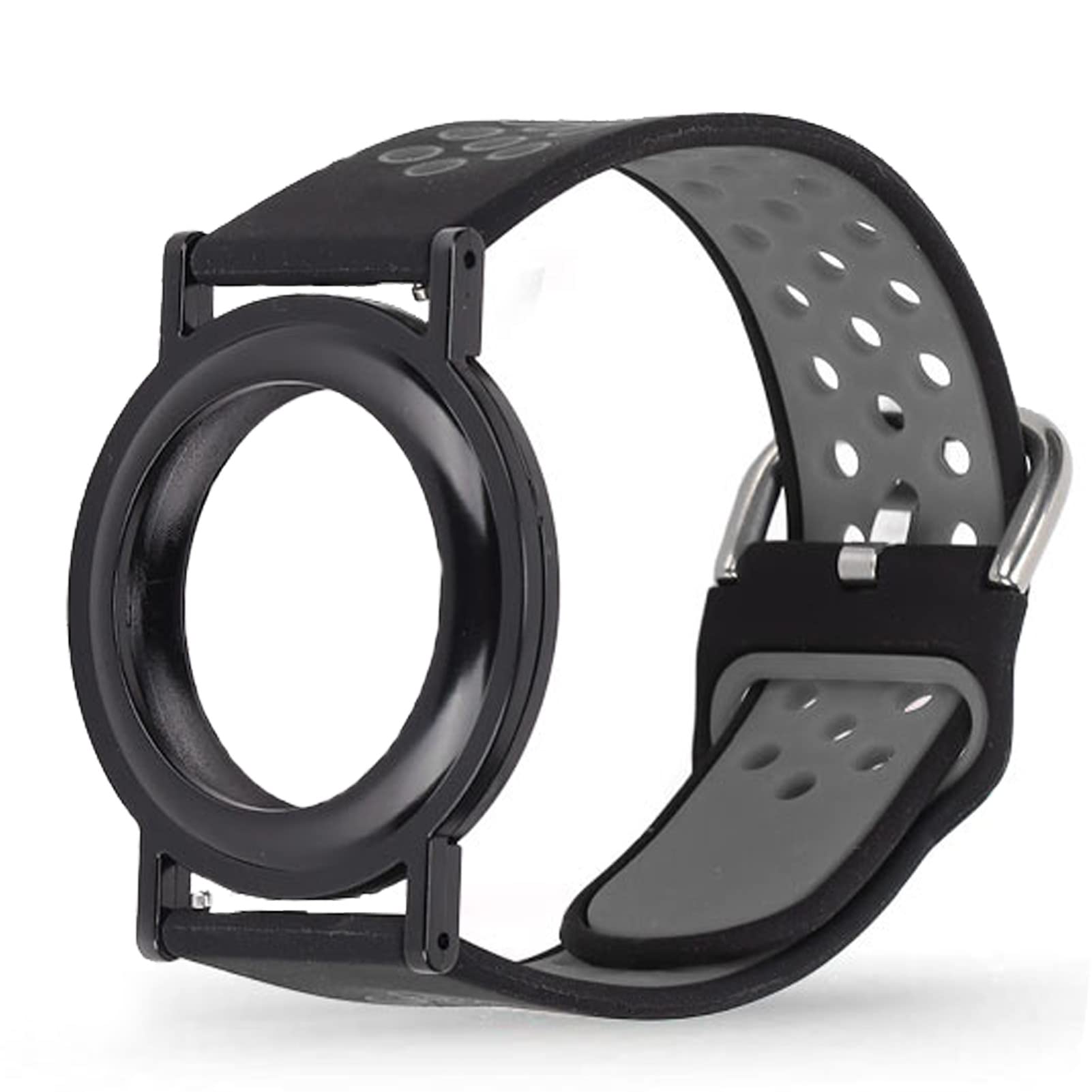 Wristband for Soft Silicone Waterproof Watch Bands Anti-Scratch for Kids Compatible with Childs Black(Black gray)