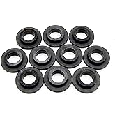 Nylon Shoulder Washer # 8, Black Insulating Bushing, 11/64" ID x 1/4" OD, 3/64" Shoulder Height, Corrosion-Resistant Nylon 6/6 Fastener for Screws, Electronics &amp; Automotive Pack of 10