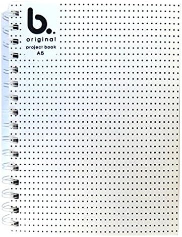 A5 Wirebound Project Notebook - "B Original" White - 4 Dividers - 200 Pages - Ruled - Size 8.3 x 5.8