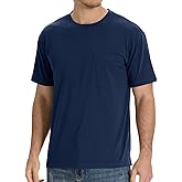 BAMBOO COOL Men's Pocket T-Shirts Heavy Weight Moisture-Wicking Tee Shirts Crewneck Short Sleeve T Shirts