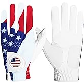 FINGER TEN Golf Gloves Men 1 Pack with Ball Marker for Left Hand Right, Stylish Patterns & Breathable Design for Comfortable All-Weather Grip, Golf Glove Sizes S M ML L XL