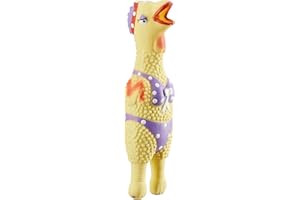 Outward Hound Squawkers Henrietta Latex Rubber Chicken Interactive Dog Toy, Small