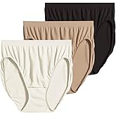 Jockey For Her Comfies 3-pk. Hi-Cut Panties 3326 IVORY/BLACK/WHITE 6