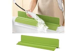 23 Inch Silicone Sink Splash Guard for Kitchen Sink,Bathroom & Island,with 3.5" High Splash Guard & 7 Secure Suction Cups,Dis