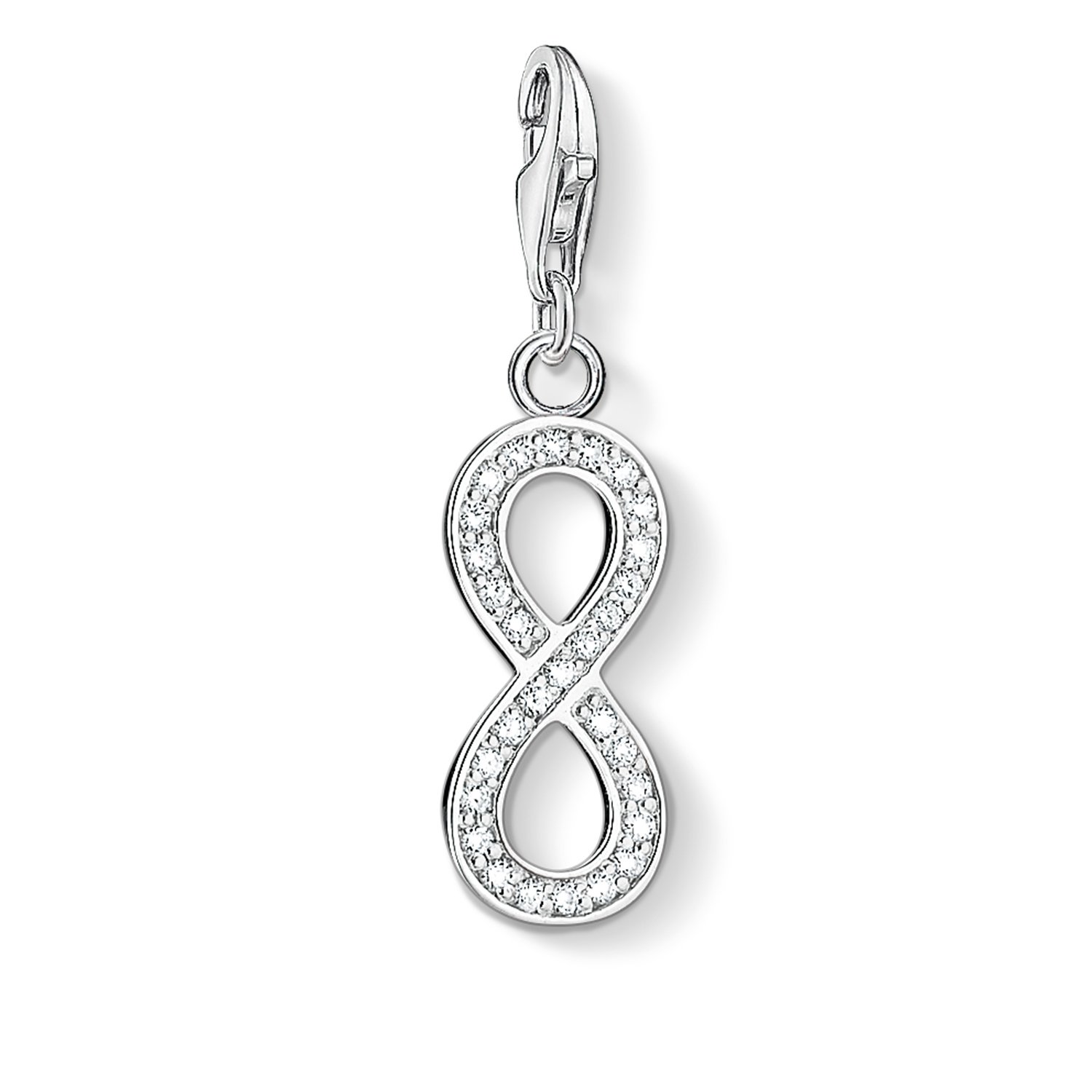 Thomas Sabo Women Charm Pendant Eternity Zirconia white Charm Club 925 Sterling Silver 1132-051-14