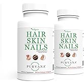 Wellgenix Purvana Hair, Skin, and Nails Vitamin Softgels for High Absorption - Double Strength 2500mcg Biotin, VIT A & B (90 Count) 2 Pack