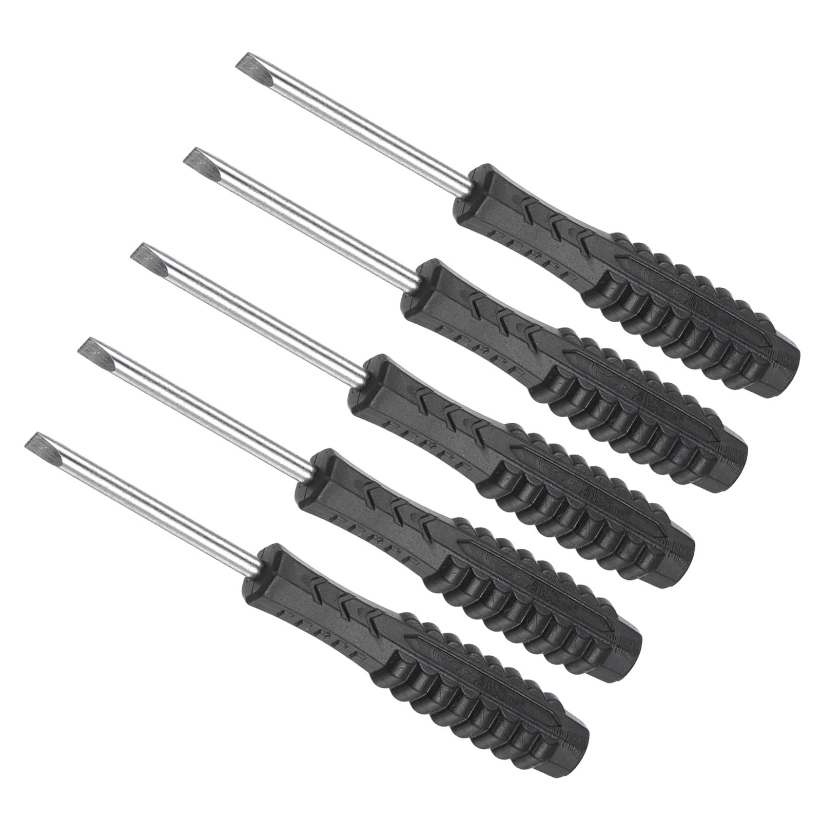 CoCud Mini Slotted Screwdriver, 4.0mm Size 115mm Length, Carbon Steel Small Flat Head Screwdrivers with Anti-Slip Handle - (Applications: for Glasses, Watch or Laptop), 5-Pieces
