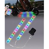 JUSJUBR Scooter Lights with App and Remote Control for Night Riding | Multiple Colors and Lighting Modes, LED Light Strips with Battery Box for Scooters, Electric Scooters and Bikes