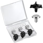 NQEUEPN 8pcs Motorcycle Helmet Screws, Helmet Visor Screws | with 8pcs Rubber Washers Motorcycle Helmet Accessories (Black, Silver), Medium, 15005