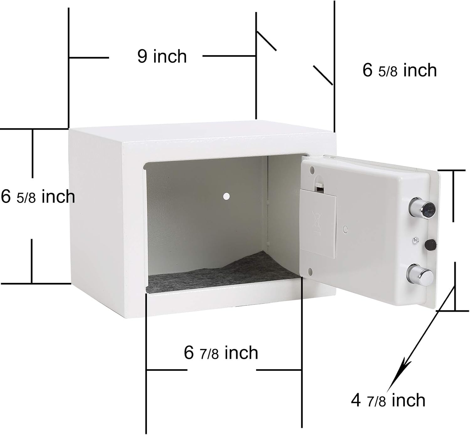 Heroecol 0.17 Cubic Feet Electronic Security Safe Box Digital Deposit Box for Home Office Hotel Business Lock Box for Cash Jewelry Storage (White, 17): Home Improvement