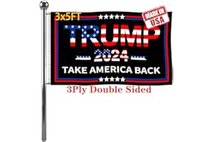 Jayus 3Ply 200D Donald Trump For President 2024 Flag 3x5 Outdoor Made in USA - Double Sided Take America Back (TAB) Trump 2024 Flags Banner with 2 Brass Grommets