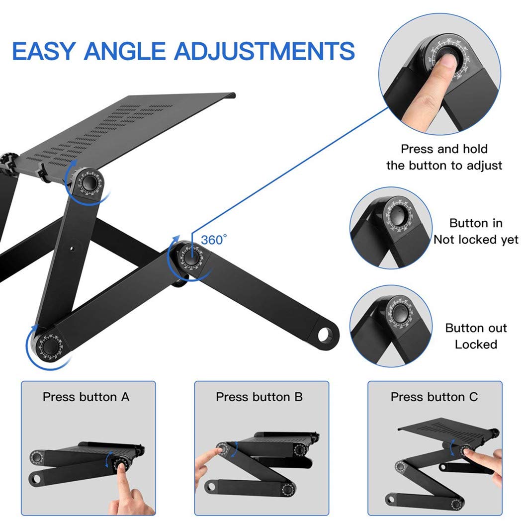 Adjustable Laptop Stand Desk for Bed, Portable Foldable Laptop Standing Table Mount for PC Notebook Mackbook Pro HP