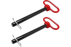 YuGtcen Hitch Pin 2 Pcs, 5/8 x 6 inch inch inch Tractor Towing Hitch Pin and Clip, Red Handle Trailer Hitch Pin Gate Pins for Towing RV, Truck, Boat, Car, Tractor (5/8x6)