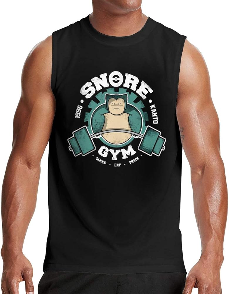 Thomlarryca Snorlax Gym Men S Gym Muscle T Shirt Classic Athletic Sleeveless T Shirts Blac