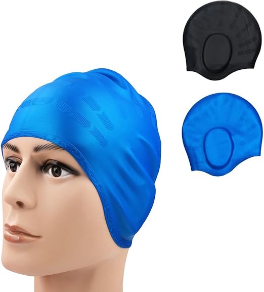 sbart gorro de natacion silicona resistente al agua con las bolsas de orejas para hombres mujeres y adultos mantener el agua lejos de los oidos y de