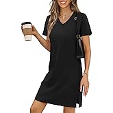 RUMIA Summer Dresses for Women 2026 V-Neck Casual Sundresses T-Shirt Dress