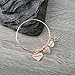Infinity Collection Godmother Gifts, Rose Gold Charm Bangle Bracelet, Religious Jewelry Baptism Thank You Gift for Beloved from Godson Goddaughter
