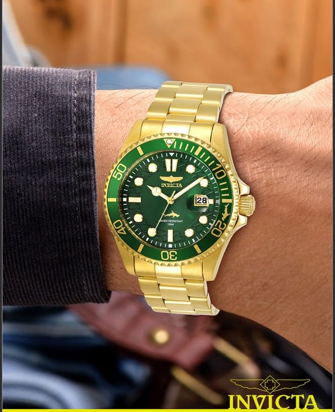 Invicta Mens Pro Diver Quartz Watch, Gold, 30027