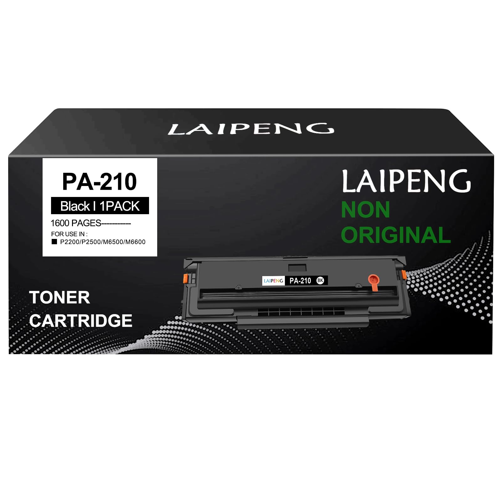 LAIPENG Compatible PA-210 PA210 Toner Cartridge 1600 Pages PA-210E PA210E for P2500W P2502W P2508W M6500NW M6500N M6500W M6550NW M6552NW M6558NW M6600N M6600NW M6602NW M6608NW Printer [Black]