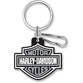 Harley-Davidson Classic Bar &amp; Shield Key Chain with Key Ring &amp; Clip, Gray 4496