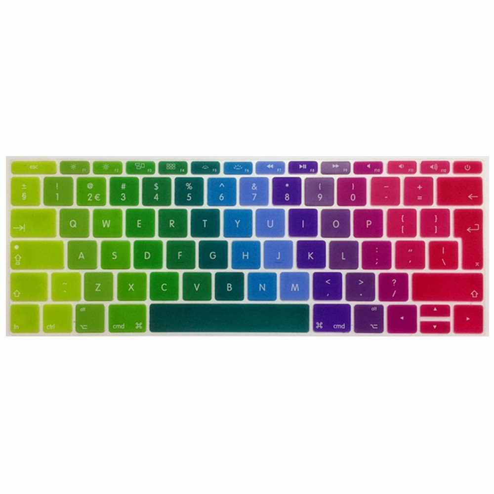 Se7enline Compatible with 2016 2017 2018 Macbook Keyboard Cover MacBook Pro 13 inch A1708 (No TouchBar Version) Silicone Skin Macbook Pro Keyboard Cover 13 inch (UK Layout), Rainbow