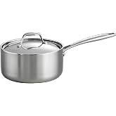 Tramontina Signature Tri-Ply Clad Stainless Steel 3-Quart Sauce Pan | Induction-Ready Saucepan with Lid, Dishwasher-Safe, NSF-Certified, Made in Brazil
