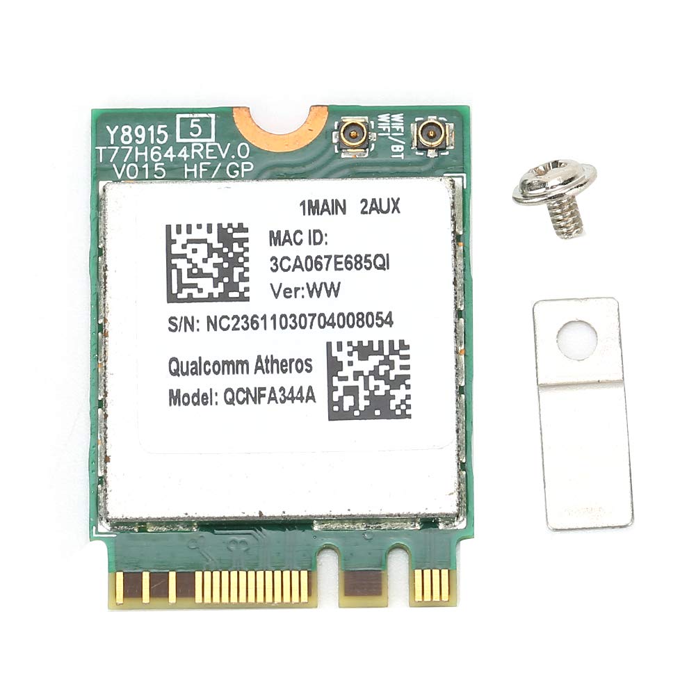 ASHATA Mini Network Card,1200Mbps DualBand Wireless Network Card QCNFA344A WiFi for Bluetooth Chip Model Wirefree Module with NGFF M2 interface for Windows