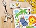 Animal Safari Jungle Vinyl Wall Decal for Kids Bedroom playroom - Decorative Art Stickers for Baby Girl Boy Wall Decor - Nursery Wall Stickers [24 Art clings] - Wall Decals for Boy - with Gift!