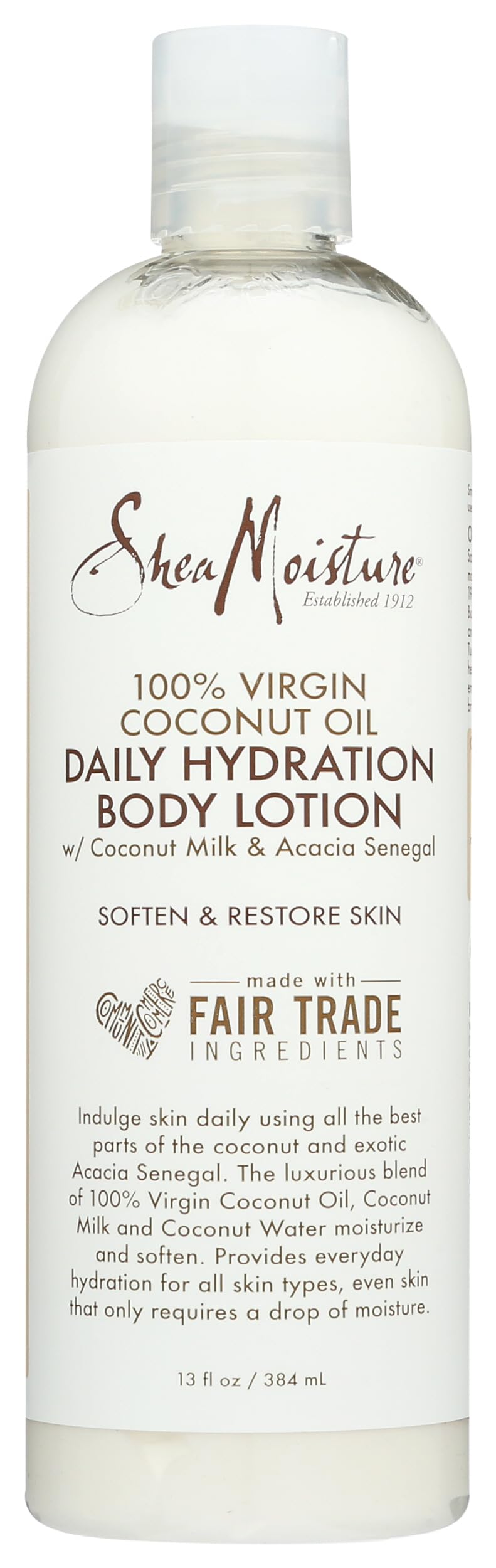 Shea Moisture 100% Virgin Coconut Oil Daily Hydration Body Lotion by for Unisex - 13 oz Body Lotion, U-BB-2734