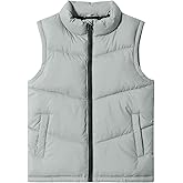Meikulo Boys Zip Up Puffer Vest Kids Stand Collar Quilted Gilet Sleeveless Jackets Outwear with Pockets