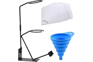 Swpeet 52Pcs 15" Global Gravity Feed Paint Spray Gun Holder Stand with Strainer Holder, 12CM Silicone Funnel, 100 Micron Pain