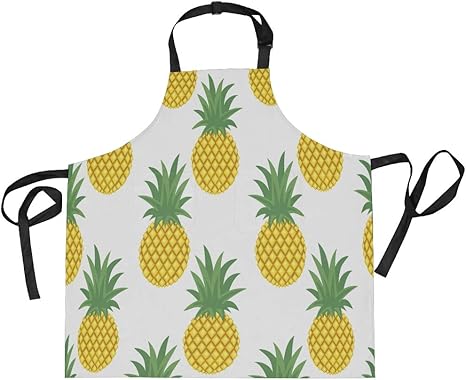 Amazon Masai エプロン おしゃれ かわいい パイナップル柄 果物 調整可能 動きやすい しわになりにくい 男女兼用 エプロン オンライン通販