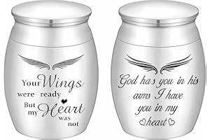 Small Stainless Steel Mini Urn Set of 2 - Keepsake for Human Ashes, Ashes Holder