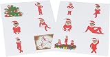 Henbrandt 144 Mini Elfin Around Christmas Elf Temporary Tattoos for Kids Party view 3