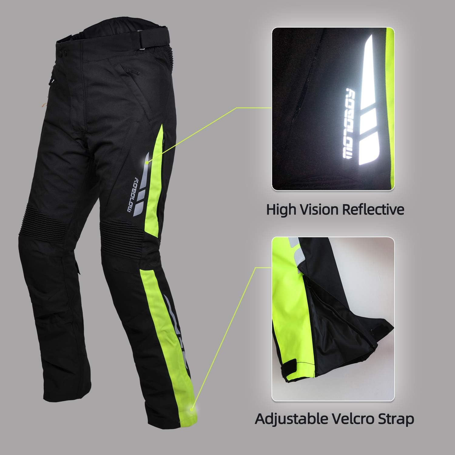 Waterproof Thickened Motorcycle Riding Pants,AllWeather Removable CE